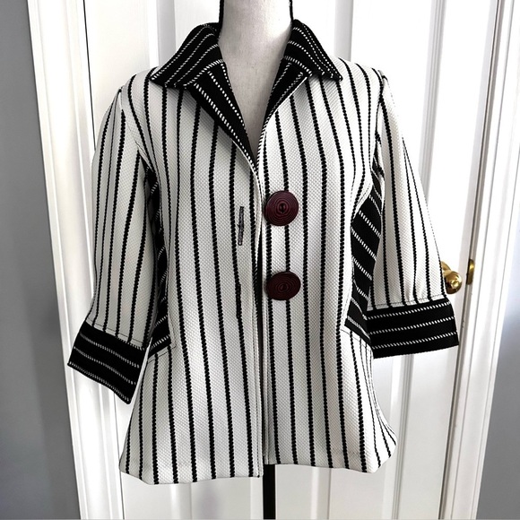 IC by Connie K Jackets & Blazers - IC By CONNIE K Women's Black White Jacket, Blazer, Size S, 3/4 Sleeves